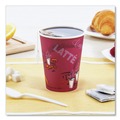 Food Service | SOLO 412SIN-0041 12 oz. Paper Hot Drink Cups in Bistro Design - Maroon (50/Pack) image number 9
