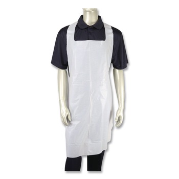 AmerCareRoyal 28 in. x 46 in. 1.77 mil Heavyweight Poly Aprons - One Size Fits All, White (500/Carton)