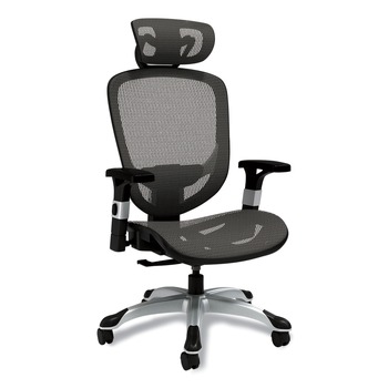Alera 17.24 in. to 20.98 in. Seat Height Supports Up to 275 lbs. Minerva Ergonomic Mesh Swivel Task Chair - Gray Seat/Back, Silver Base