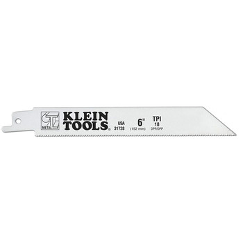 Klein Tools 31728 5-Piece 6 in. 18 TPI Reciprocating Saw Blade Set