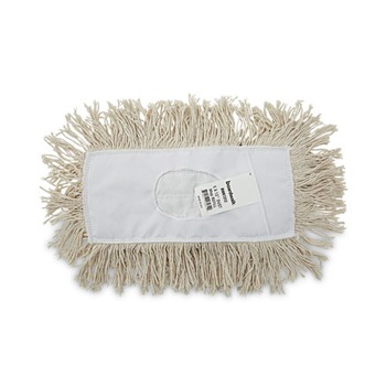 Boardwalk 12 in. x 5 in. Cotton Dust Mop Head - White