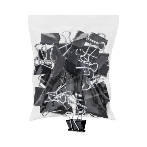 Customer Appreciation Sale - Save up to $60 off | Universal UNV10210VP Binder Clips in Zip-Seal Bag - Medium, Black/Silver (36/Pack) image number 0