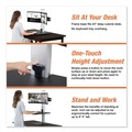 Monitor Stands | Victor DC450 28 in. x 23 in. x 20.25 in. High Rise Electric Dual Monitor Standing Desk Workstation - Black/Aluminum image number 5