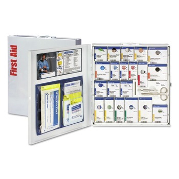 First Aid Only FAO746004021 SmartCompliance No Medication Metal Case General Business First Aid Station for 50 People (202-Pieces/Kit)
