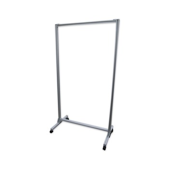 Ghent 38.5 in. x 23.75 in. x 74.19 in. Aluminum Acrylic Mobile Divider - Clear