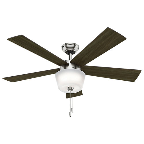 Ceiling Fans | Hunter 59230 52 in. Contemporary Hembree Ceiling Fan with Light (Brushed Nickel) image number 0