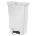 Trash & Waste Bins | Rubbermaid Commercial 1883557 Slim Jim 13-Gallon Front Step Style Resin Step-On Container - White image number 0
