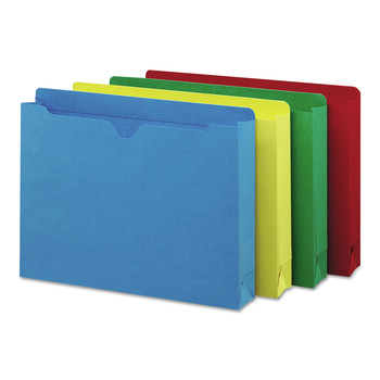 Smead Straight Tab Letter Size Colored File Jackets with Reinforced Double-Ply Tab - Assorted Colors (50/Box)