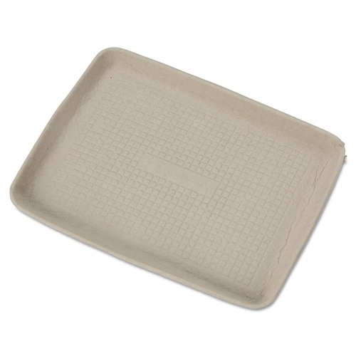  | Chinet 20815 9 in. x 12 in. x 1 in. Strongholder Rectangular Molded Fiber Food Trays - Beige (250/Carton) image number 0