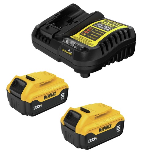 Battery and Charger Starter Kits | Factory Reconditioned Dewalt DCB205-2CR (2) 20V MAX 5 Ah Lithium-Ion Batteries and Charger Kit image number 0