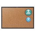 Office Jansan | Quartet 2303B 36 in. x 24 in. Classic Series Cork Bulletin Board - Tan Surface, Black Aluminum Frame image number 1