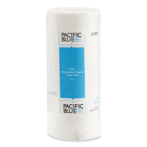 Paper Towels and Napkins | Georgia Pacific Professional 27300 11 in. x 8.88 in. Pacific Blue Select 2-Ply Perforated Paper Kitchen Roll Towels - White (100/Roll) image number 0