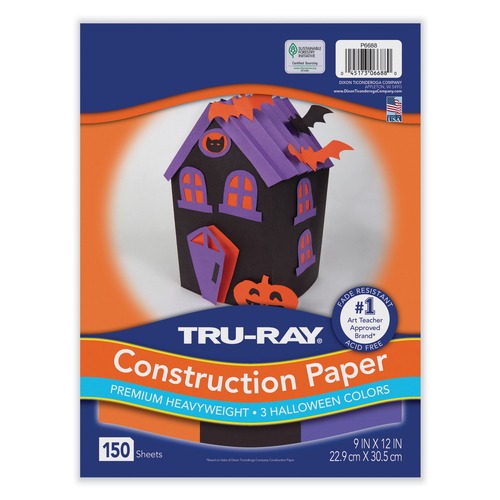 Cleaning & Janitorial Supplies | Pacon P6688 Tru-Ray 9 x 12 70 lb. Text Weight Construction Paper - Assorted Halloween Colors (150/Pack) image number 0