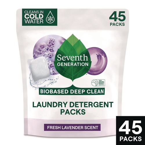 Office Jansan | Seventh Generation 62692700 Natural Laundry Detergent Powder Packs - Lavender Scent (8/Carton) image number 0