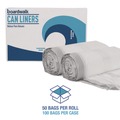 Trash Bags | Boardwalk BWK1DK100 13 gal. 0.8 mil Drawstring Kitchen Bags - White (100/Carton) image number 2