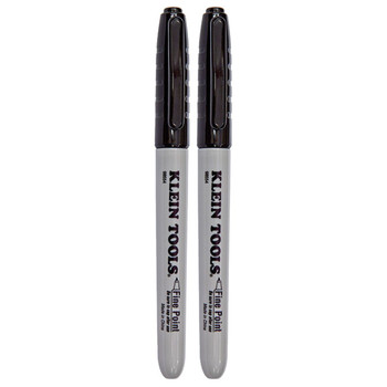 MARKERS | Klein Tools 98554 Fine Point Permanent Markers - Black (2/Pack)