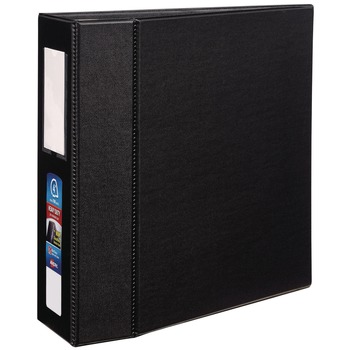 Avery 3 Locking One Touch EZD Rings 4 in. Capacity 11 in. x 8.5 in. Heavy-Duty Non-View Binder with DuraHinge and Spine Label - Black