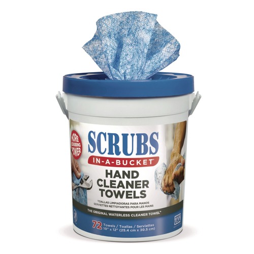 Cleaning & Janitorial Supplies | SCRUBS 42272 In-A-Bucket 10 in. x 12 in. Hand Cleaner Towel Cloth - Citrus, Blue/White image number 0