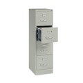 Office Filing Cabinets & Shelves | Alera 26125 15 in. x 22 in. x 52 in. Letter-Size Four-Drawer Economy Vertical File - Light Gray image number 3