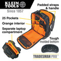 Cases and Bags | Klein Tools 55456BPL Tradesman Pro 25-Pocket Water Resistant Heavy Duty Electrician's Backpack image number 6