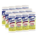 Cleaning & Disinfecting Wipes | LYSOL Brand 19200-81145 7 in. x 7.25 in. 1-Ply Disinfecting Wipes - Lemon and Lime Blossom, White (35 Wipes/Canister, 12 Canisters/Carton) image number 0
