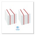Office Jansan | Boardwalk 3282 1-Ply 12 in. x 21 in. Antimicrobial Foodservice Wipers - Red/White (150/Carton) image number 2