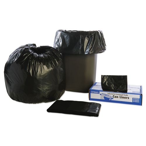 Storage Accessories | Stout by Envision T3039B13 30 in. x 39 in. 1.3 mil. 30 Gallon Total Recycled Content Plastic Trash Bags - Brown/ Black (100/Carton) image number 0