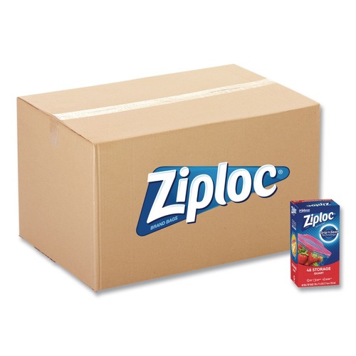 Food Service | Ziploc 351317 1 Quart 1.75 mil. 9.63 in. x 8.5 in. Double Zipper Storage Bags - Clear (9/Carton) image number 0