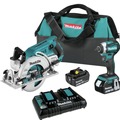 Combo Kits | Makita XT295PT 18V X2 LXT Brushless Lithium-Ion 3 Speed Cordless Impact Driver and 7-1/4 in. Circular Saw Combo Kit with 2 Batteries (5 Ah) image number 0