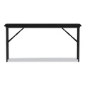  | Alera ALEFT726018BK 59.88 in. W x 17.75 in. D x 29.13 in. H Rectangular Wood Folding Table - Black image number 1