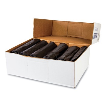 Inteplast Group High-Density 10 gal. 6 microns Commercial Can Liners - Black (1000/Carton)