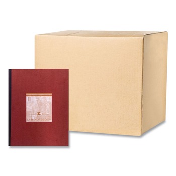 Roaring Spring 77648 11.75 in. x 9.25 in. 76-Sheets Quadrille Rule Lab and Science Numbered Notebook - Red Cover (24/Carton)