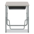 Office Furniture & Lighting | Safco 1222GR 27.75 in. x 19.75 in. x 22 in. to 30 in. AlphaBetter 2.0 Height-Adjustable Student Desk with Pendulum Bar and Book Box - Pebble Gray image number 7