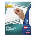 Office Jansan | Avery 11428 Index Maker 11 in. x 8.5 in. 12-Tab Print and Apply Clear Label Dividers - White/White Tabs (1-Set) image number 0