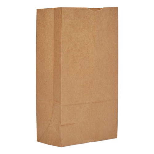 Food Service | Ross & Wallace Paper Products 100312 7 in. x 4.38 in. x 13.75 in. #12 Size Grocery Paper Bags - Kraft (1000/Bundle) image number 0