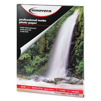 Innovera IVR99650 8.5 in. x 11 in. Heavyweight Photo Paper - Matte White (50/Pack)