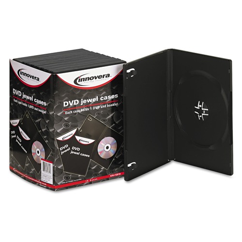  | Innovera IVR72810 Standard DVD Case - Black (10/Pack) image number 0