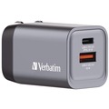 Office Electronics & Batteries | Verbatim 32200 35 Watts 2-Port GaN Wall Charger - Black/Gray image number 0