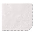 Linen and Table Accessories | Hoffmaster TC8704472 14 in. x 19 in. Anniversary Embossed Scalloped Edge Tray Mat - White (1000/Carton) image number 1