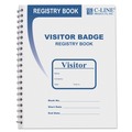  | C-Line 97030 3-5/8 in. x 1-7/8 in. Visitor Badges with Registry Log - White (150/Box) image number 0