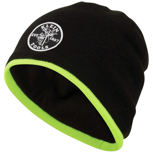 Klein Tools 60391 Knit Beanie - One Size, Black/High Visibility Yellow image number 0