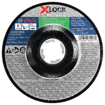 Bosch GWX27M500 X-LOCK Arbor Type 27 30 Grit Masonry Grinding 5 in. x 1/4 in. Abrasive Wheel