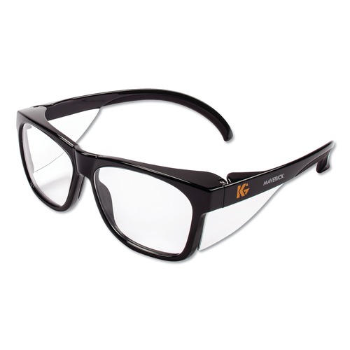 Safety Glasses | KleenGuard 49301 Maverick Polycarbonate Frame Safety Glasses - Clear/Orange (12/Box) image number 0