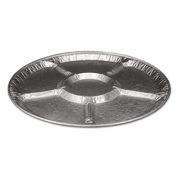Handi-Foil HFA 4018100 18 in. x 0.94 in. 6-Compartment Aluminum Lazy Susan (25/Carton)