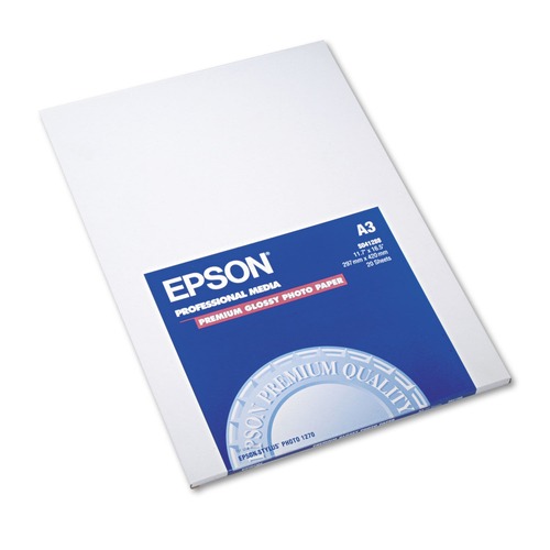 Epson S041288 Premium Photo Paper, 10.4 Mil, 11.75 X 16.5, High-Gloss White, 20/pack image number 0