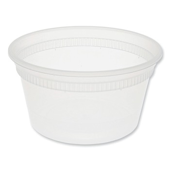 Pactiv Corp. L5012Y Newspring DELItainer 4.55 x 4.55 x 2.45 12 oz Plastic Microwavable Container - Clear (480/Carton)
