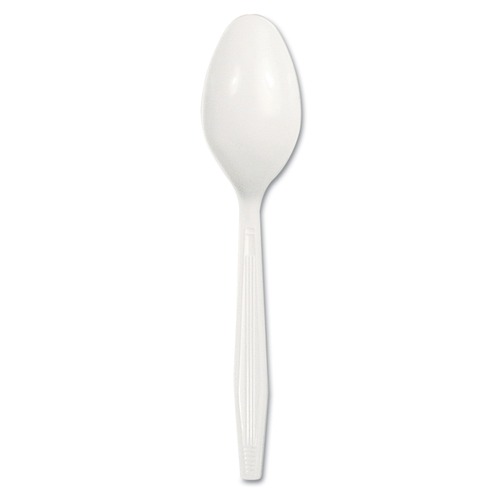 Cutlery | Boardwalk BWK SPOONMWPS Mediumweight Polystyrene Teaspoons - White (100 /Box) image number 0