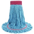 Cleaning & Janitorial Supplies | Boardwalk BWK503BLCT 5 in. Super Loop Cotton/Synthetic Fiber Wet Mop Head - Large, Blue (12/Carton) image number 3