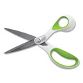 Office Jansan | Westcott 16447 8 in. Long 3.25 in. Cut Length CarboTitanium Bonded Scissors - Straight White/Green Handle image number 2