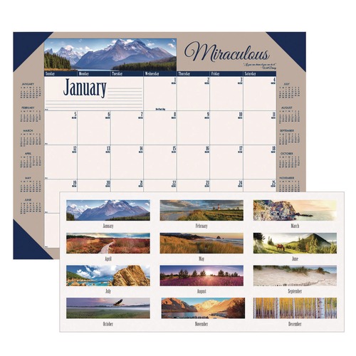 Calendars & Planners | House of Doolittle 175 Earthscapes 22 in. x 17 in. 12-Month (Jan-Dec) 2026 Recycled Monthly Desk Pad Calendar - Motivational Photos image number 0